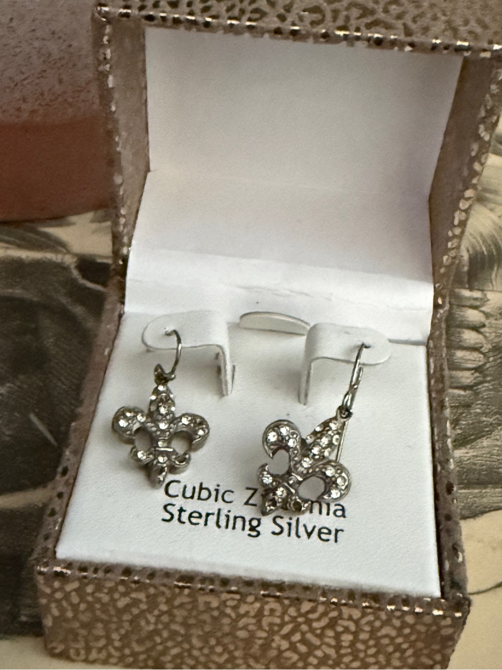 Nanette Lapore Sterling Silver Cubic Zirconia Fleur-de-Lis Drop Earrings dangle